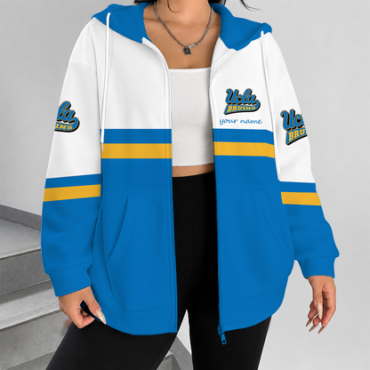 [FAN FAVORITE] NEW CUSTOMIZED NCAA MAM04 UCB UCLA BRUINS STRAPPY ZIP HOODIE