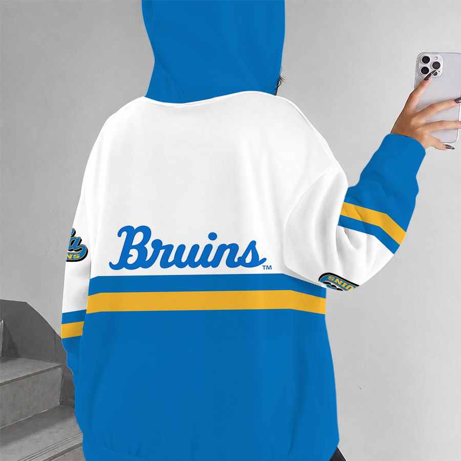 [FAN FAVORITE] NEW CUSTOMIZED NCAA MAM04 UCB UCLA BRUINS STRAPPY ZIP HOODIE