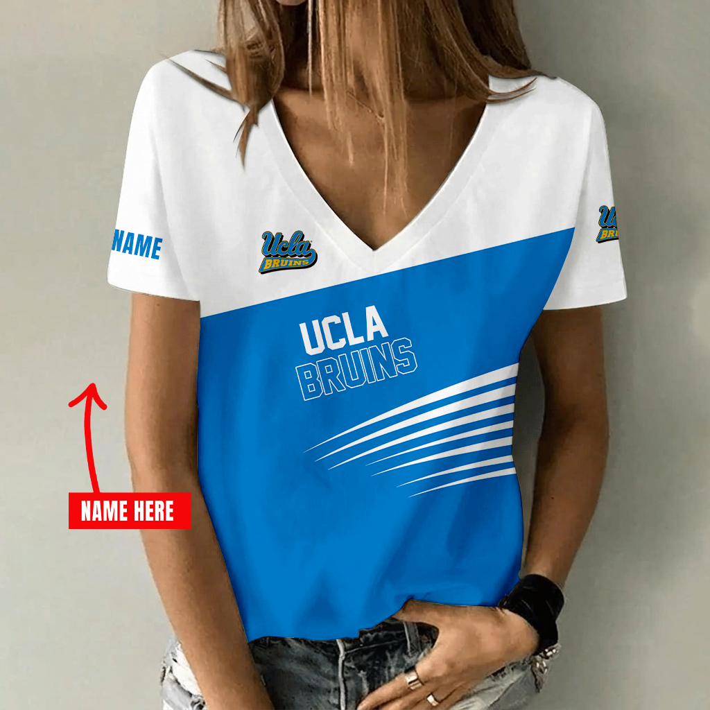 [FAN FAVORITE] NEW CUSTOMIZED NCAA MAM04 UCB UCLA BRUINS STRAPPY V-NECK FEMALE SHIRT