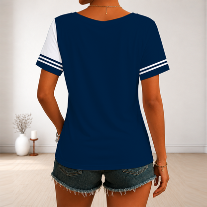[SPECIAL OFFER] NEW CUSTOMIZED NFL06 SSH SEATLLE SEAHAWKS V-NECK FEMALE SHIRT