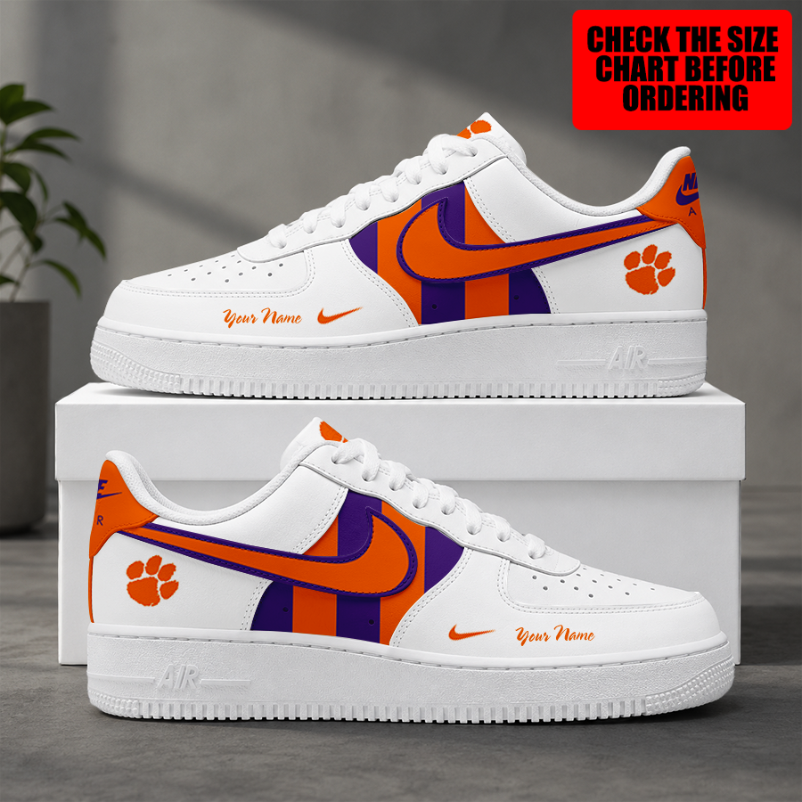 [FAN FAVORITE] NEW CUSTOMIZED NCAA FBS07 CST CLEMSON TIGERS AF1 SHOES