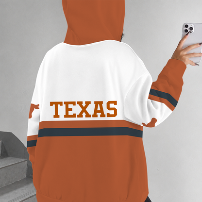 [FAN FAVORITE] NEW CUSTOMIZED NCAA MAM08 TXL TEXAS LONGHORNS STRAPPY ZIP HOODIE