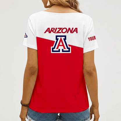[FAN FAVORITE] NEW CUSTOMIZED NCAA MAM09 ARW ARIZONA WILDCATS STRAPPY V-NECK FEMALE SHIRT