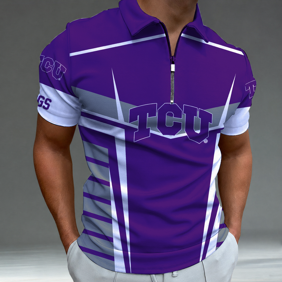 [FAN FAVORITE] NEW CUSTOMIZED NCAA FBS09 THF TCU HORNED FROGS POLO SHIRT