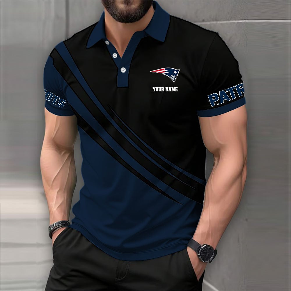 [SPECIAL OFFER] NEW CUSTOMIZED NFL27 NEP NEW ENGLAND PATRIOTS POLO SHIRT