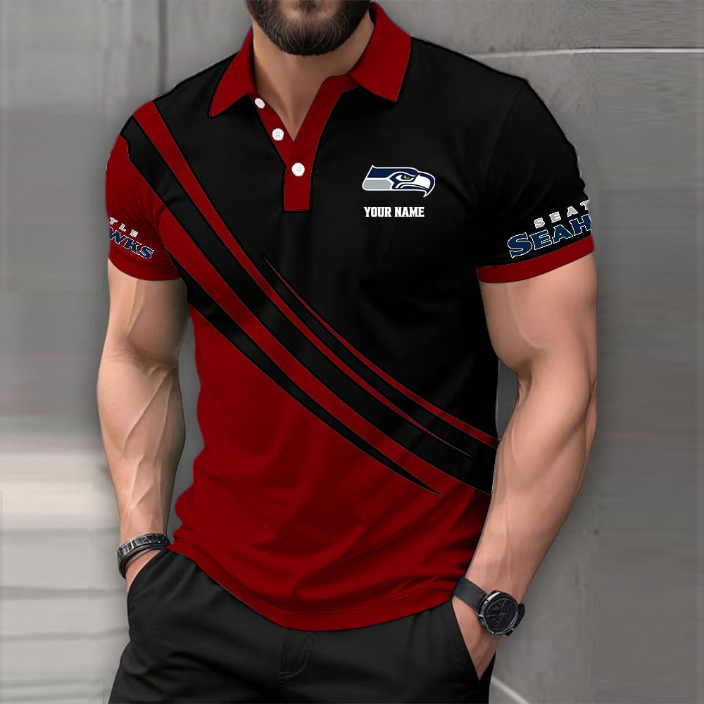 [SPECIAL OFFER] NEW CUSTOMIZED NFL06 SSH SEATTLE SEAHAWKS POLO SHIRT