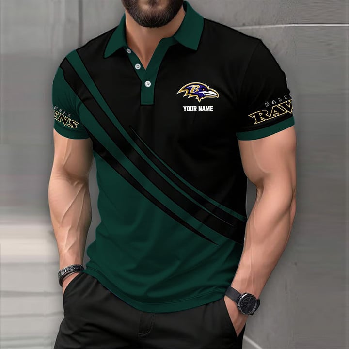 [SPECIAL OFFER] NEW CUSTOMIZED NFL28 BTR BALTIMORE RAVENS POLO SHIRT