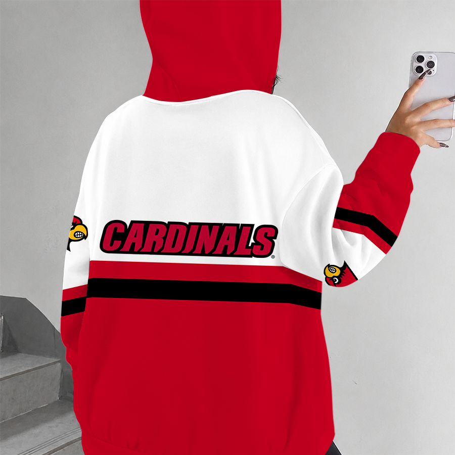 [FAN FAVORITE] NEW CUSTOMIZED NCAA FBS10 ULC LOUISVILLE CARDINALS ZIP HOODIE