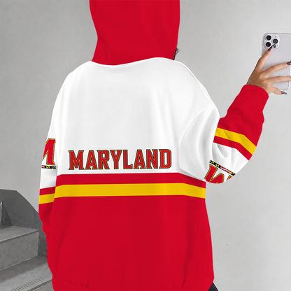 [FAN FAVORITE] NEW CUSTOMIZED NCAA MAM11 MLT MARYLAND TERRAPINS STRAPPY ZIP HOODIE