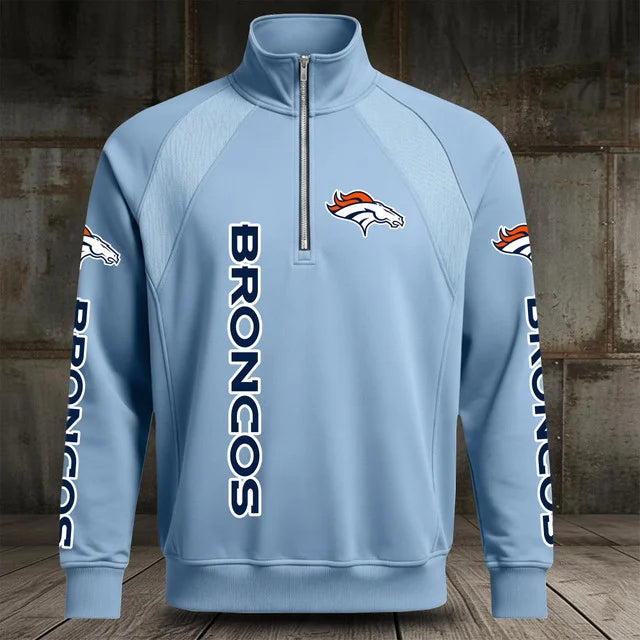 [SPECIAL OFFER] NEW CUSTOMIZED NFL13 DVB DENVER BRONCOS MEN'S MULTICOLOR QUARTER-ZIP PULLOVER