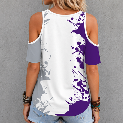 [FAN FAVORITE] NEW CUSTOMIZED NCAA CWS14 THF TCU HORNED FROGS CRISS CROSS V-NECK TOP