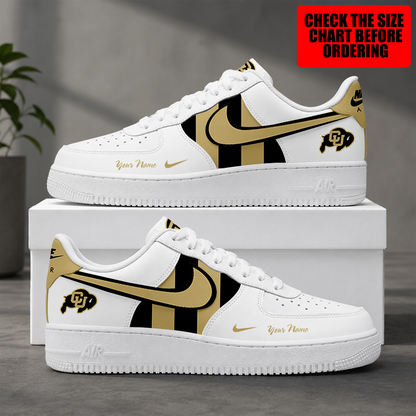 [FAN FAVORITE] NEW CUSTOMIZED NCAA FBS20 CRB COLORADO BUFFALOES AF1 SHOES