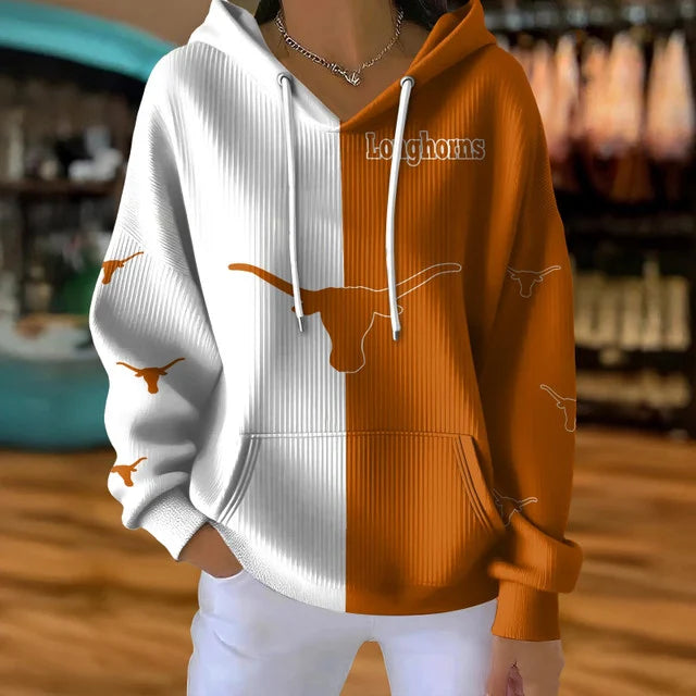 [FAN FAVORITE] NEW CUSTOMIZED NCAA FBS22 TXL TEXAS LONGHORNS RIBBED HOODIE & SWEATSHIRT