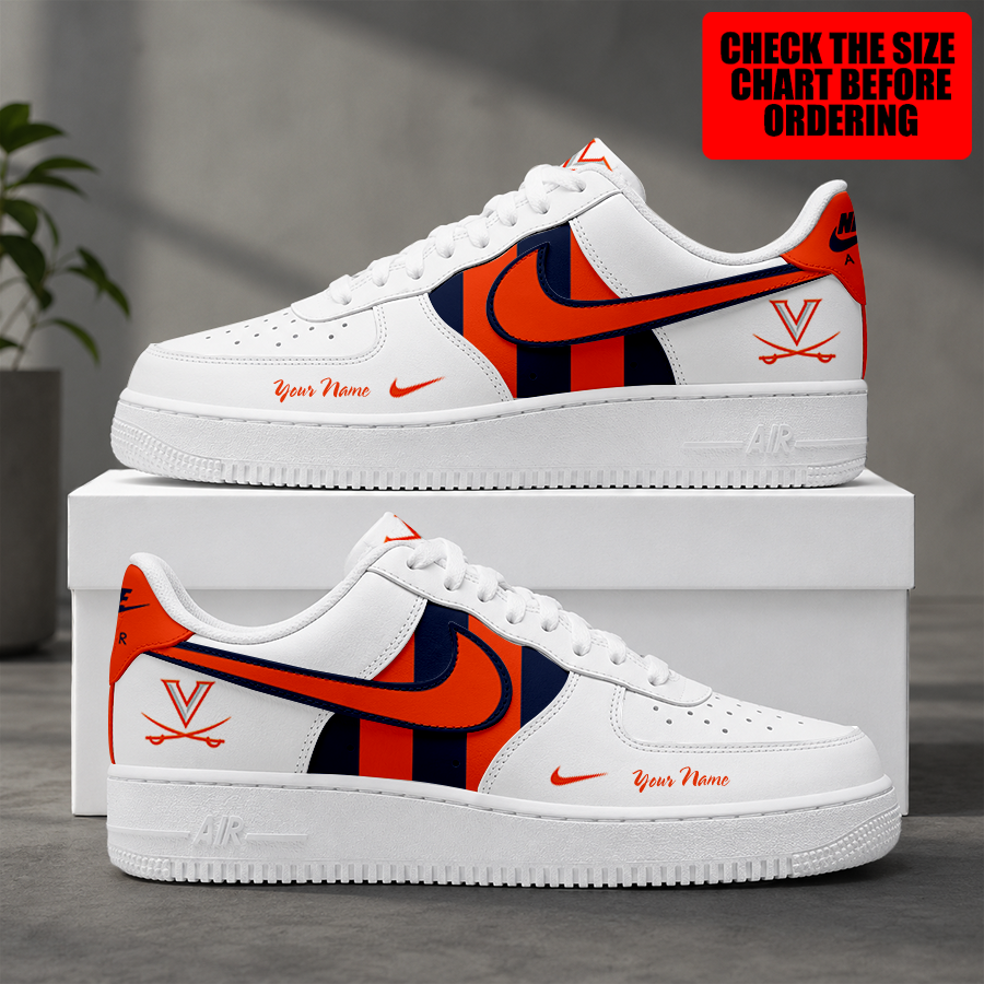 [FAN FAVORITE] NEW CUSTOMIZED NCAA MAM23 VIC VIRGINIA CAVALIERS STRAPPY AF1 SHOES