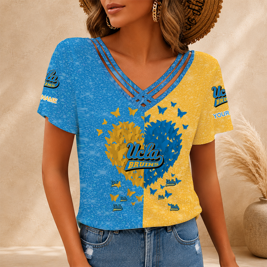 [FAN FAVORITE] NEW CUSTOMIZED NCAA CWS24 UCB UCLA BRUINS V-NECK SHIRT