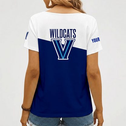 [FAN FAVORITE] NEW CUSTOMIZED NCAA MAM24 VIW VILLANOVA WILDCATS STRAPPY V-NECK FEMALE SHIRT