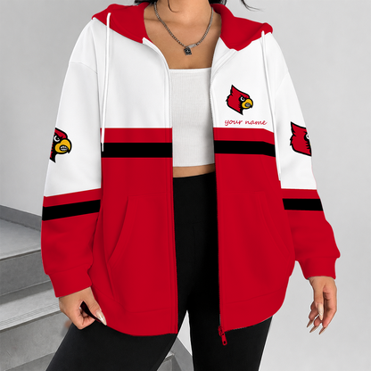 [FAN FAVORITE] NEW CUSTOMIZED NCAA CWS26 ULC LOUISVILLE CARDINALS ZIP HOODIE