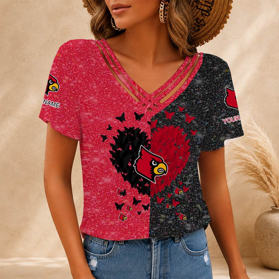 [FAN FAVORITE] NEW CUSTOMIZED NCAA CWS26 ULC LOUISVILLE CARDINALS V-NECK SHIRT