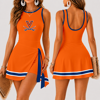 [FAN FAVORITE] NEW CUSTOMIZED NCAA CWS28 VIC VIRGINIA CAVALIERS WOMEN'S SUMMER SKORT DRESS