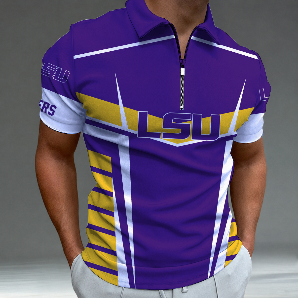 [FAN FAVORITE] NEW CUSTOMIZED NCAA FBS29 LST LSU TIGERS POLO SHIRT