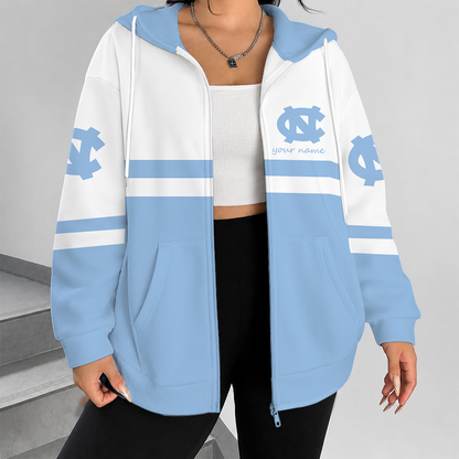 [FAN FAVORITE] NEW CUSTOMIZED NCAA CWS29 NTH NORTH CAROLINA TAR HEELS ZIP HOODIE