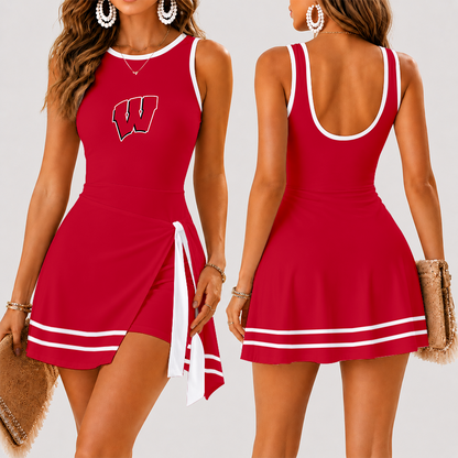 [FAN FAVORITE] NEW CUSTOMIZED NCAA MAM29 WSB WISCONSIN BADGERS WOMEN'S SUMMER SKORT DRESS